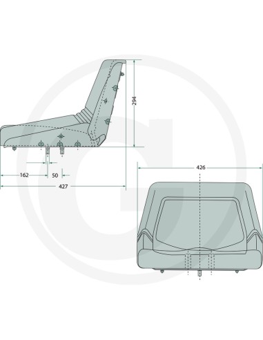 Siège pour tracteur tondeuse en PVC noir