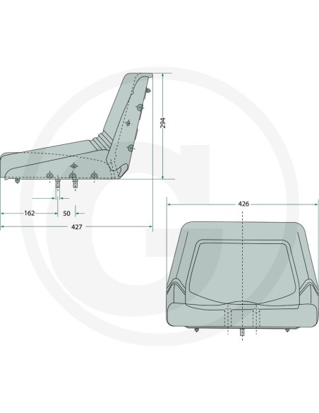 Siège pour tracteur tondeuse en PVC noir
