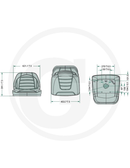 Siège pour tracteur tondeuse revêtement en PVC