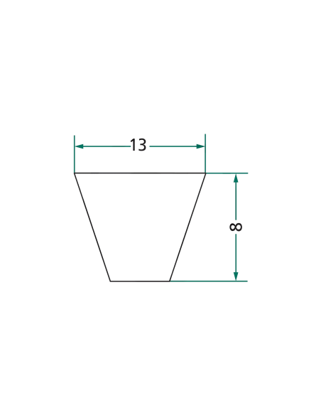 Courroie profil A - Li 2457 mm 13 x 8 - A96.5
