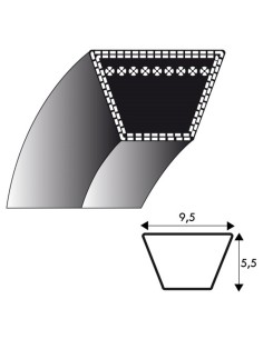 Courroie profil 3L - Li 1080 mm 9.5 x 5.5 - 3L440