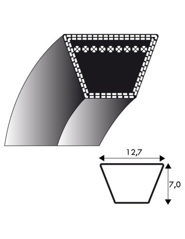 Courroie profil 4L - Li 458 mm 12.75 x 7.0 - 4L200