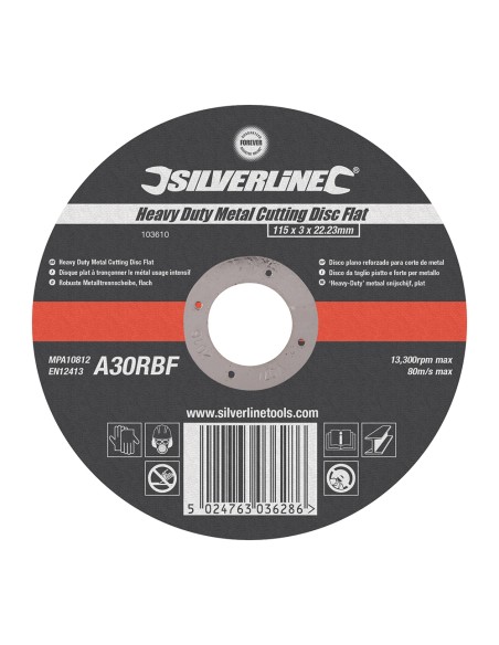 Disque à tronçonner - 115 x 3 x 22.23 mm - Silverline