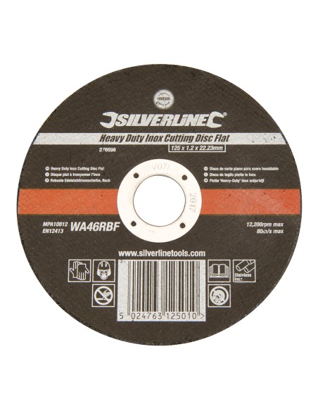 Disque à tronçonner l'inox - 125 x 1.2 x 22.23 mm - Silverline