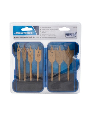 Mèches plates titanées - 7 pcs - Silverline