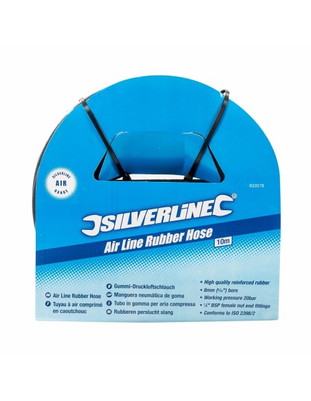 Tuyau à air comprimé en caoutchouc 15 m - Silverline