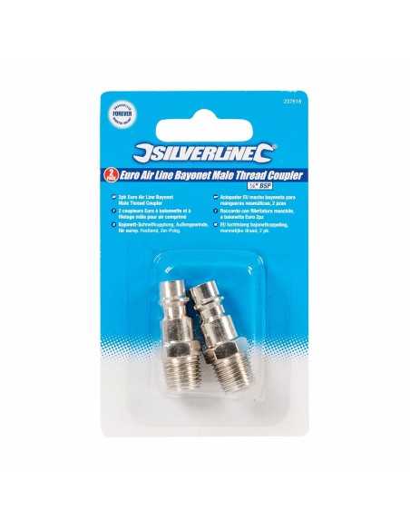 Coupleurs européens à baïonnette et filetage mâle 1/4" BSP - Silverline