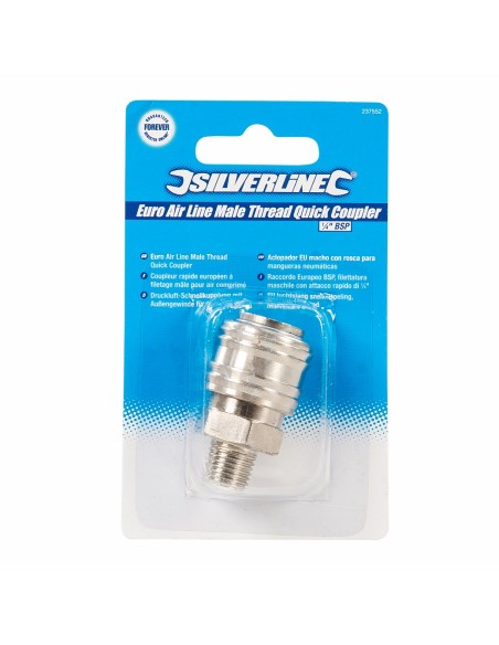 Coupleur rapide européen à filetage mâle - Silverline