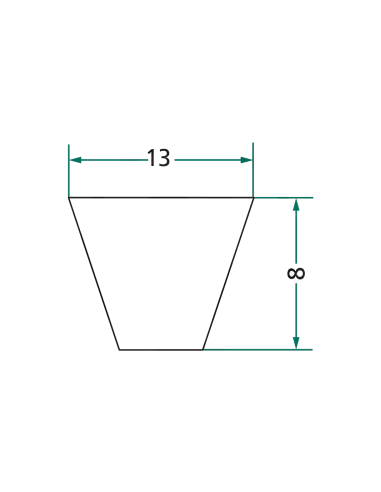 Courroie profil A - Li 990 mm 13 x 8 - A39
