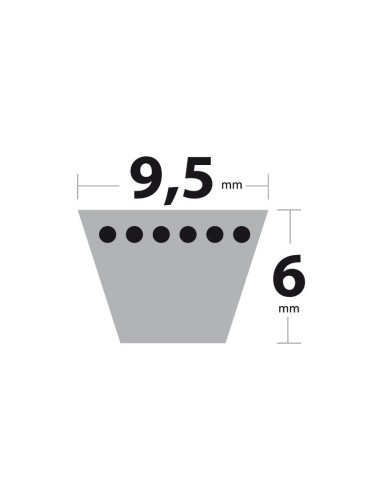 Courroie profil 3L - Le 1700 mm  9.5 x 6 mm -...