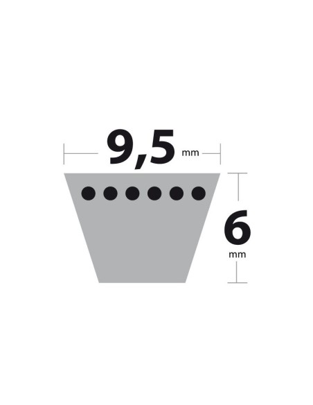 Courroie profil 3L - Le 1700 mm  9.5 x 6 mm - 3L670