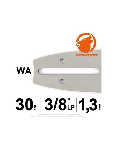 Guide tronçonneuse Kerwood 30 cm 3/8"LP 1,3 mm
