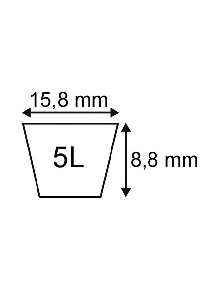 Courroie profil 5L - Li 1674 mm 15.8 x 8.8 - 68"