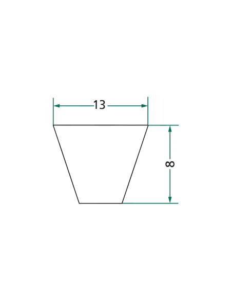 Courroie profil A - Li 1120 mm 13 x 8 - A44