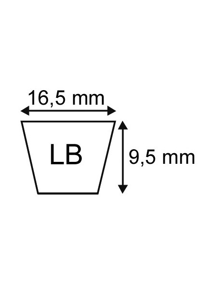 Courroie profil LB - Li 718 mm 16.5 x 9.5 - LB30