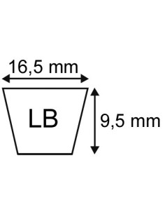 Courroie profil LB - Li 1136 mm 16.5 x 9.5 - LB46