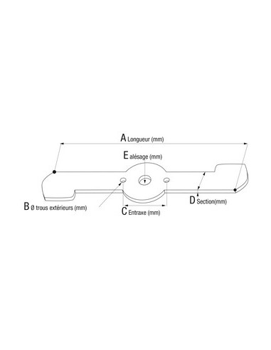 Lame universelle droite standard soufflante 450 mm