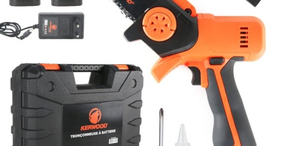 Mini tronçonneuse avec 2 batteries Kerwood